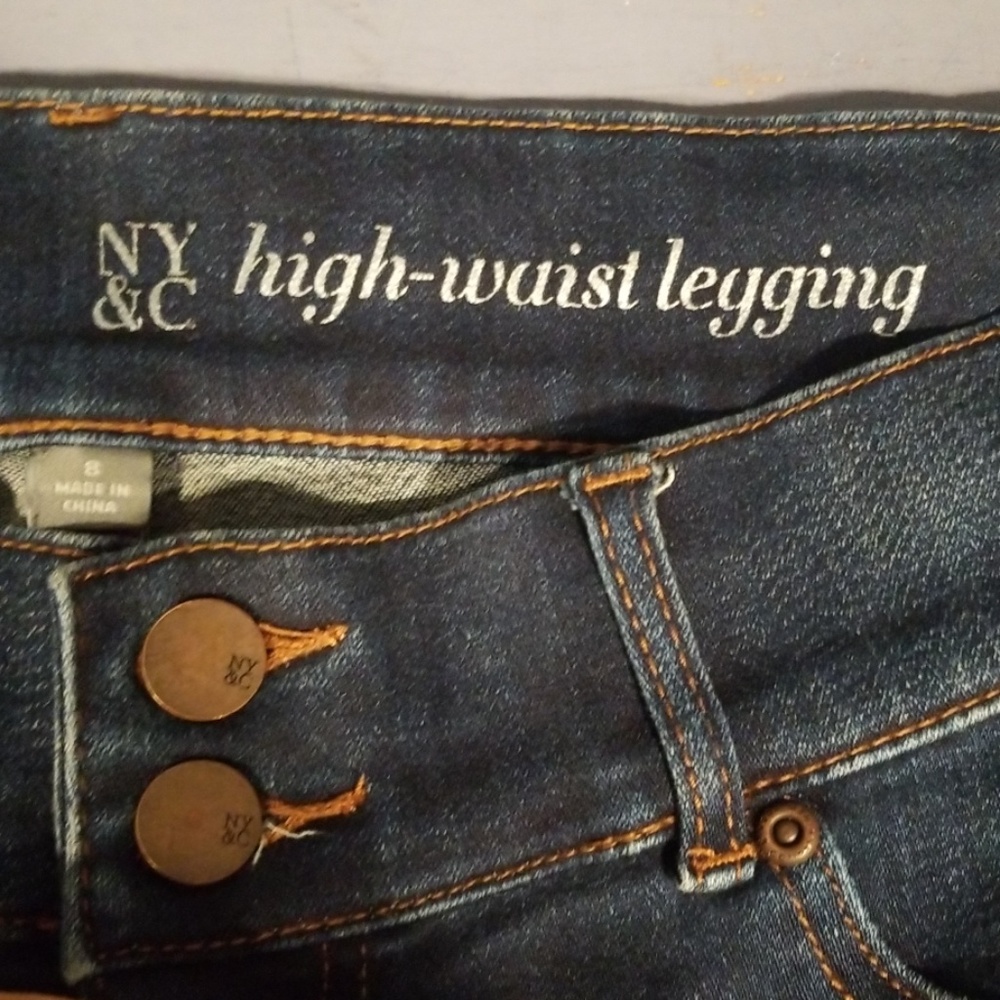 ⬇️NY&CO high waist jean leggings size 8